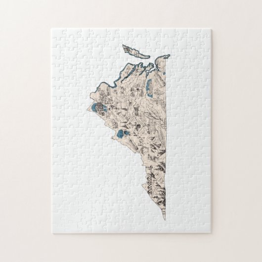 Virginia Shaped Virgian  Afbeelding Map Legpuzzel (Verticaal)