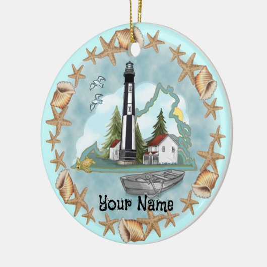 Virginia Shells Lighthouse Ornament (Links)