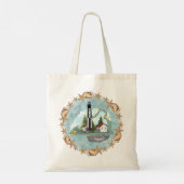 Virginia Shells Lighthouse Tote Bag (Achterkant)