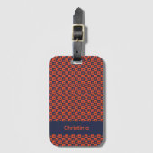 Virginia Silhouette Oranje Blauw Personaliseer Bagagelabel (Voorkant (verticaal))