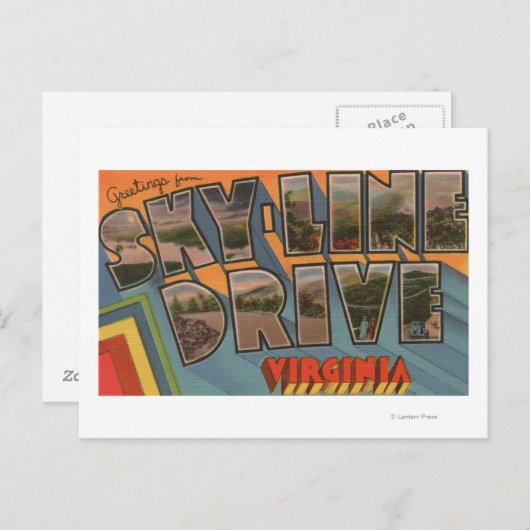 Virginia - SkyLine Drive - Grote Letter Briefkaart (Voorkant / Achterkant)