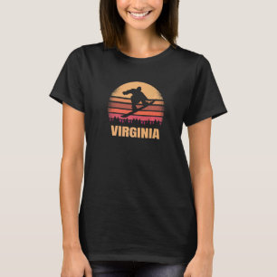 Virginia Snowboarding Van Sneeuwboarder Retr T-shirt