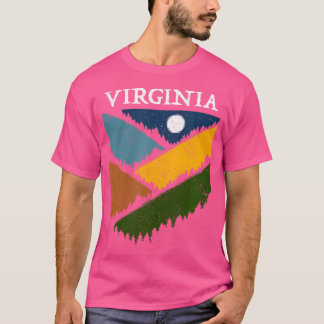 Virginia Souvenir Hiking Mountains Night Sky Campi T-shirt