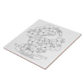 Virginia State Bird and Flower Coloring Page Tegeltje (Zijkant)