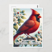 Virginia State Bird - Noordelijke Kardinaal Briefkaart (Voorkant / Achterkant)