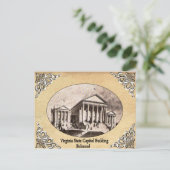 Virginia State Capitol Building Old Briefkaart (Staand voorkant)