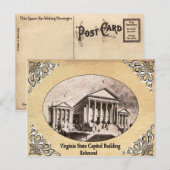 Virginia State Capitol Building Old Briefkaart (Voorkant / Achterkant)