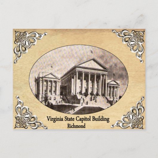 Virginia State Capitol Building Old Briefkaart (Voorkant)