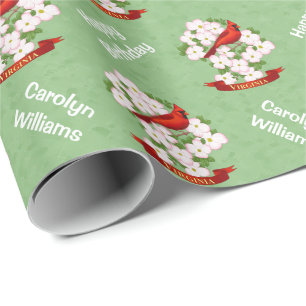Virginia State Cardinaal Bird and Dogwood Flower Cadeaupapier