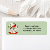Virginia State Cardinaal Bird and Dogwood Flower Etiket (Insitu)