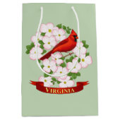 Virginia State Cardinaal Bird and Dogwood Flower Medium Cadeauzakje (Voorkant)