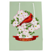 Virginia State Cardinaal Bird and Dogwood Flower Medium Cadeauzakje (Achterkant)