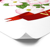 Virginia State Cardinaal Bird and Dogwood Flower Poster (Hoek)