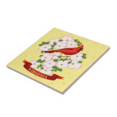 Virginia State Cardinaal Bird and Dogwood Flower Tegeltje (Zijkant)