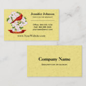 Virginia State Cardinaal Bird and Dogwood Flower Visitekaartje (Voorkant / Achterkant)