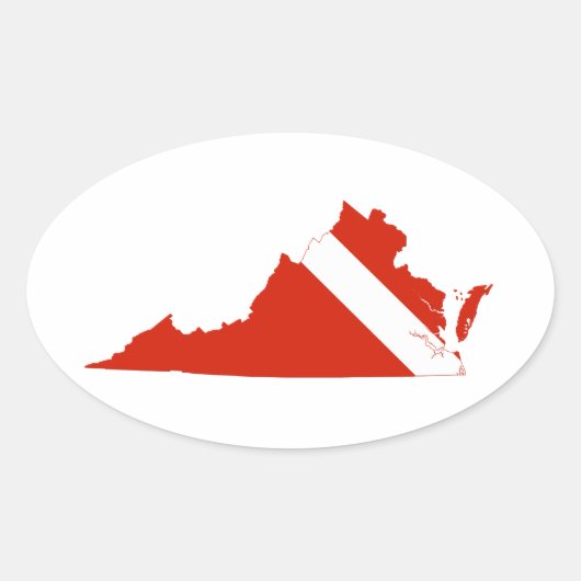 Virginia State Duikvlag Ovale Sticker (Voorkant)