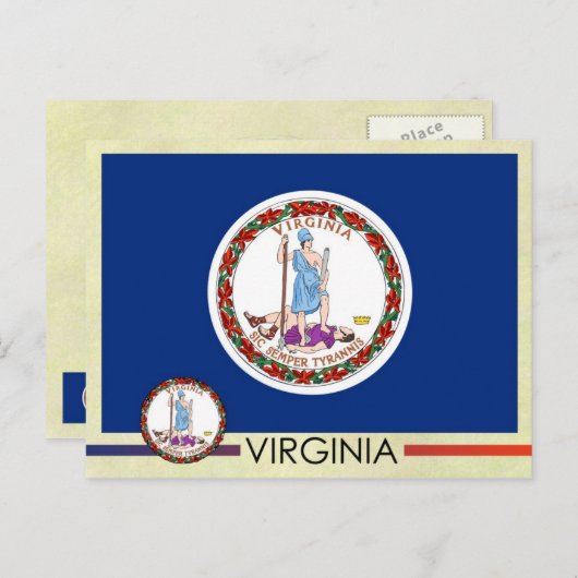 Virginia State Flag and Seal Briefkaart (Voorkant / Achterkant)