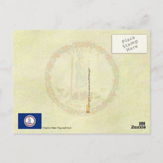 Virginia State Flag and Seal Briefkaart (Achterkant)