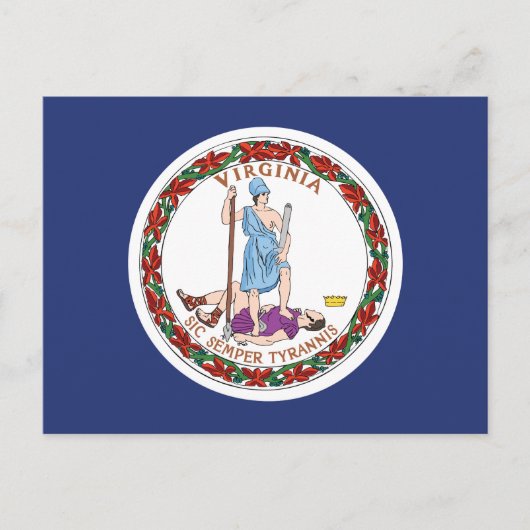 Virginia State Flag Dominion Sic Semper Tyrannis Briefkaart (Voorkant)