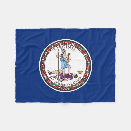 Virginia State Flag Fleece Deken (Voorkant (Horizontaal))