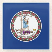 Virginia State Flag Glazen Onderzetter (Voorkant)