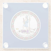 Virginia State Flag Glazen Onderzetter (Achterkant)