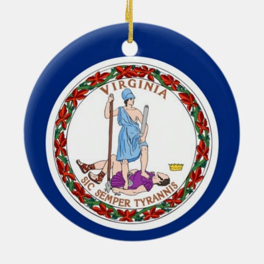 Virginia State Flag Keramisch Ornament (Achterkant)