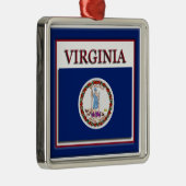 Virginia State Flag Kerstornament Metalen Ornament (Rechts)
