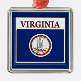 Virginia State Flag Kerstornament Metalen Ornament