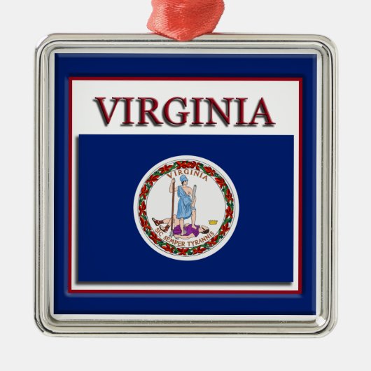 Virginia State Flag Kerstornament Metalen Ornament (Voorkant)