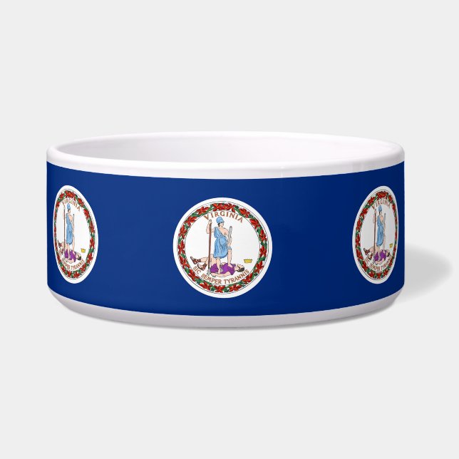 Virginia State Flag Pet Bowl Voerbakje (Voorkant)
