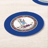 Virginia State Flag Ronde Kartonnen Onderzetter (Gebogen)