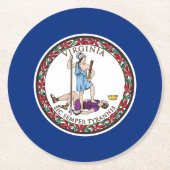 Virginia State Flag Ronde Kartonnen Onderzetter (Voorkant)