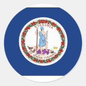 Virginia State Flag Ronde Sticker (Voorkant)