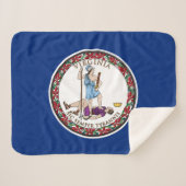 Virginia State Flag Sherpa Deken (Voorkant (horizontaal))