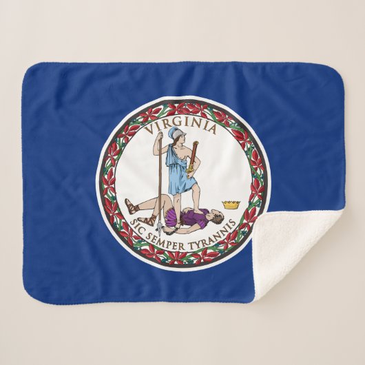 Virginia State Flag Sherpa Deken (Voorkant (horizontaal))