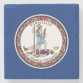 Virginia State Flag Stenen Onderzetter (Voorkant)