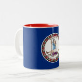 Virginia State Flag Tweekleurige Koffiemok (Voorkant links)