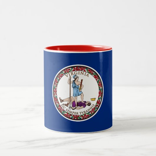 Virginia State Flag Tweekleurige Koffiemok (Center)