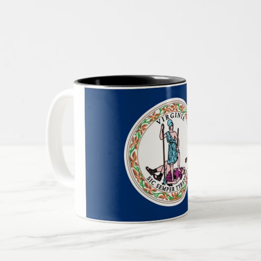 Virginia State Flag Two-Tone Coffee Mok (Voorkant links)