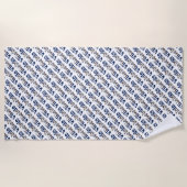 Virginia State Flag Typography Pattern Verenigde S Strandlaken (Voorkant)
