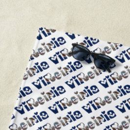 Virginia State Flag Typography Pattern Verenigde S Strandlaken