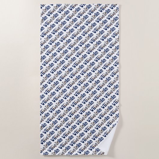 Virginia State Flag Typography Pattern Verenigde S Strandlaken (Voorkant)