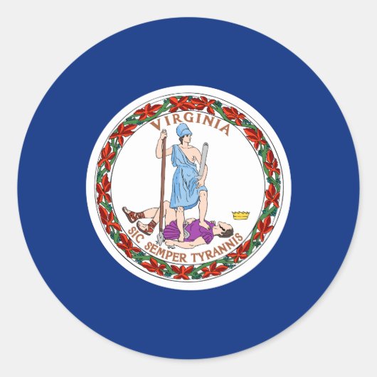 Virginia State Flag Verenigde Staten Ronde Sticker (Voorkant)