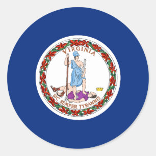 Virginia State Flag Verenigde Staten Ronde Sticker