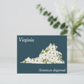 Virginia State Flower Collage Map Briefkaart (Staand voorkant)
