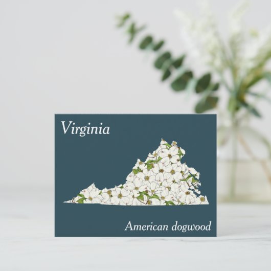 Virginia State Flower Collage Map Briefkaart (Staand voorkant)