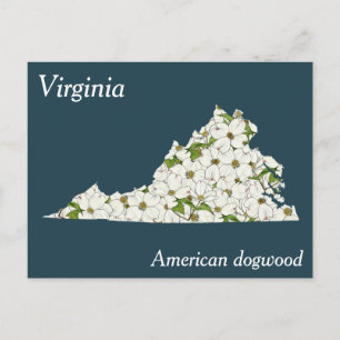 Virginia State Flower Collage Map Briefkaart