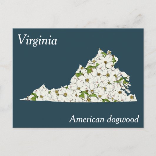 Virginia State Flower Collage Map Briefkaart (Voorkant)