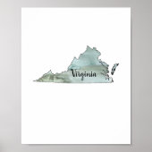 Virginia State Illustration Poster (Voorkant)